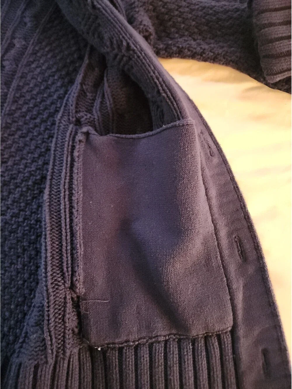 Banana Republic Men's XL Navy Blue Cable Knit  Cotton Blend Button Up Sweater